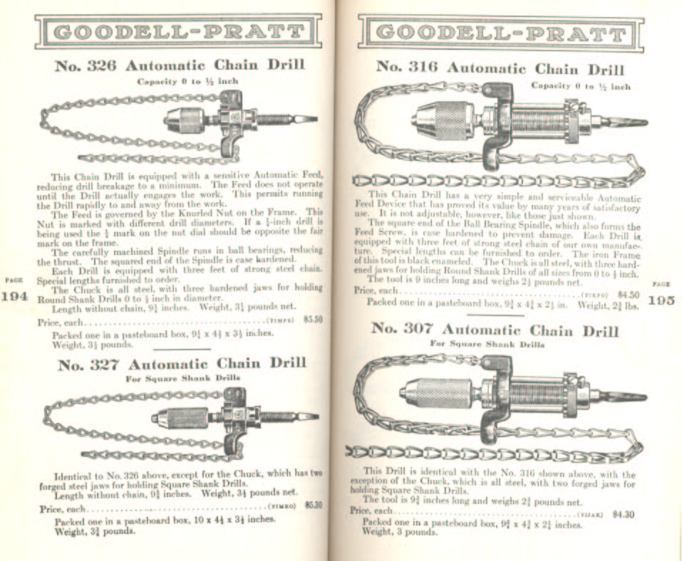 Goodell Pratt Automatic Chain Drills