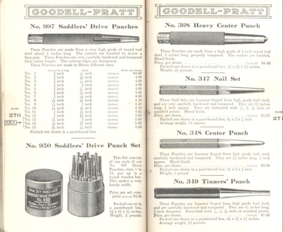 Goodell Pratt Saddlers, Tinners, Center Punch