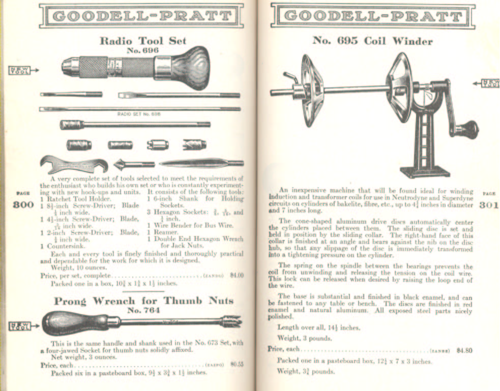 Goodell Pratt Tools numbers 696, 764, 695 