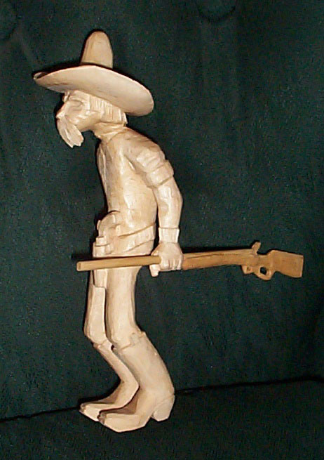 Cowboy withGun woodcarving