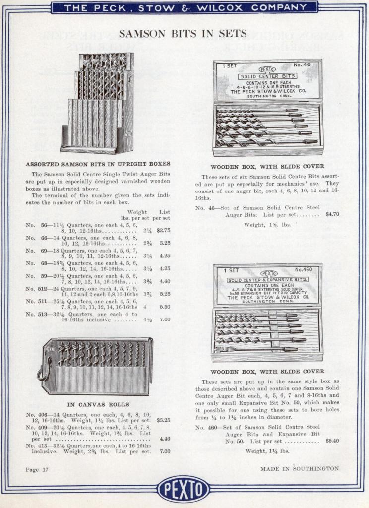 Sampson bits in sets 1923 Pexto catalog