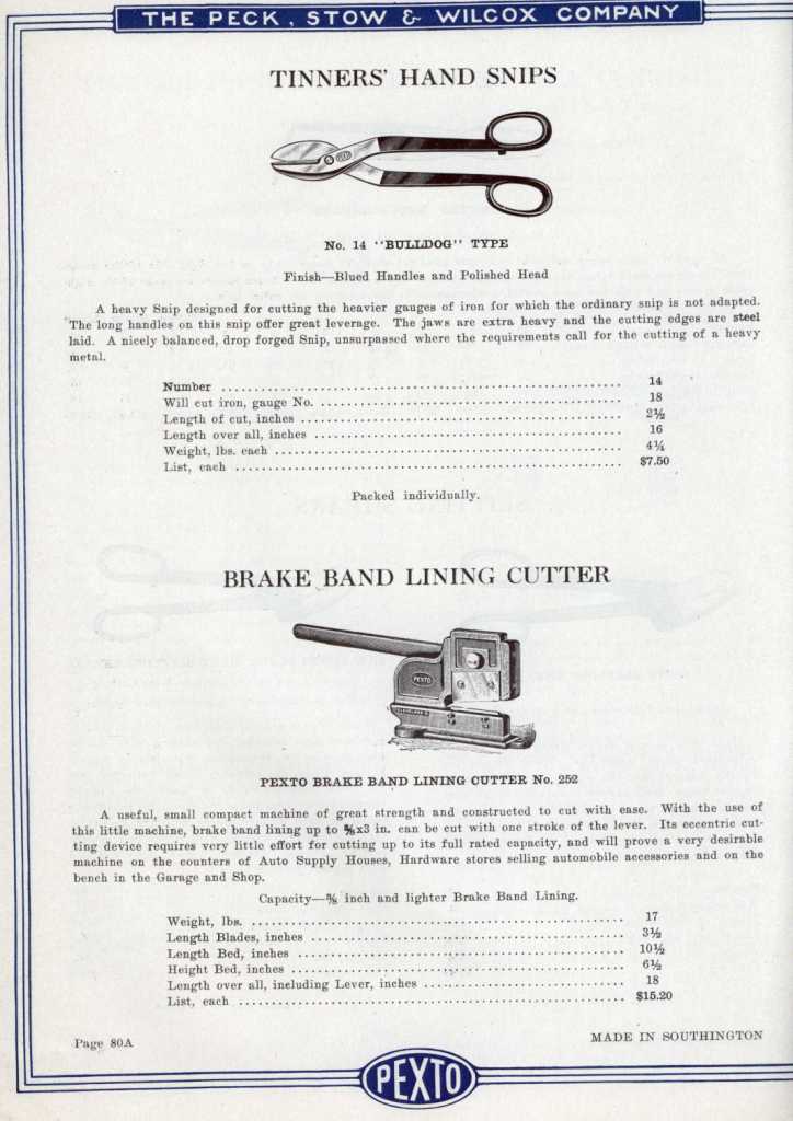 Tinners hand Bulldog type snip & Brake band cutter