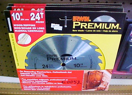 Irwin Premium 10" 24 tooth carbide tipped saw 
