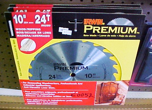 Irwin Premium 10" 24 tooth carbide tipped saw