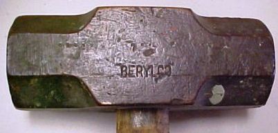 Old approx. 11 pound Brass hammer has Beryl CO