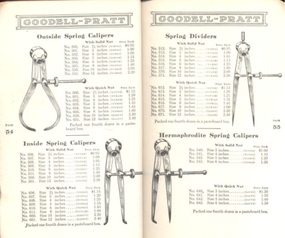 Goodell Pratt Inisde Outside Hermaprhodite Caliper
