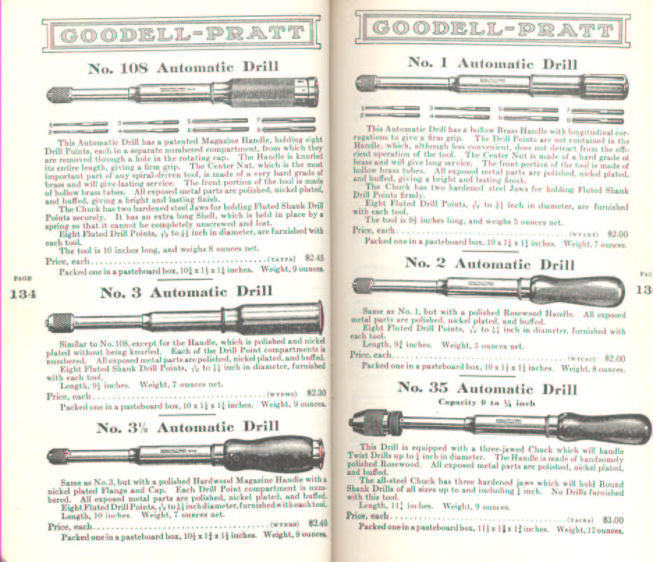 Goodell Pratt Automatic Drills 