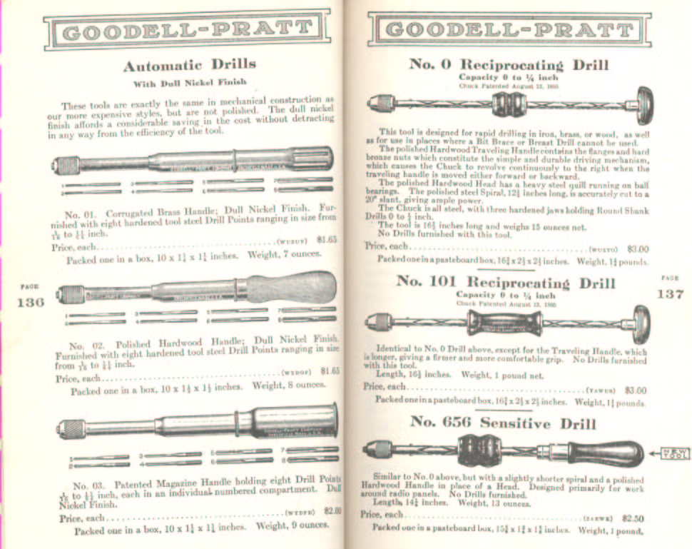 Goodell Pratt Automatic, Reciprocating Drills