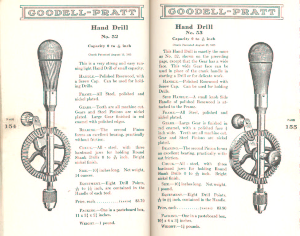 Goodell Pratt Hand Drills number 52 and 53