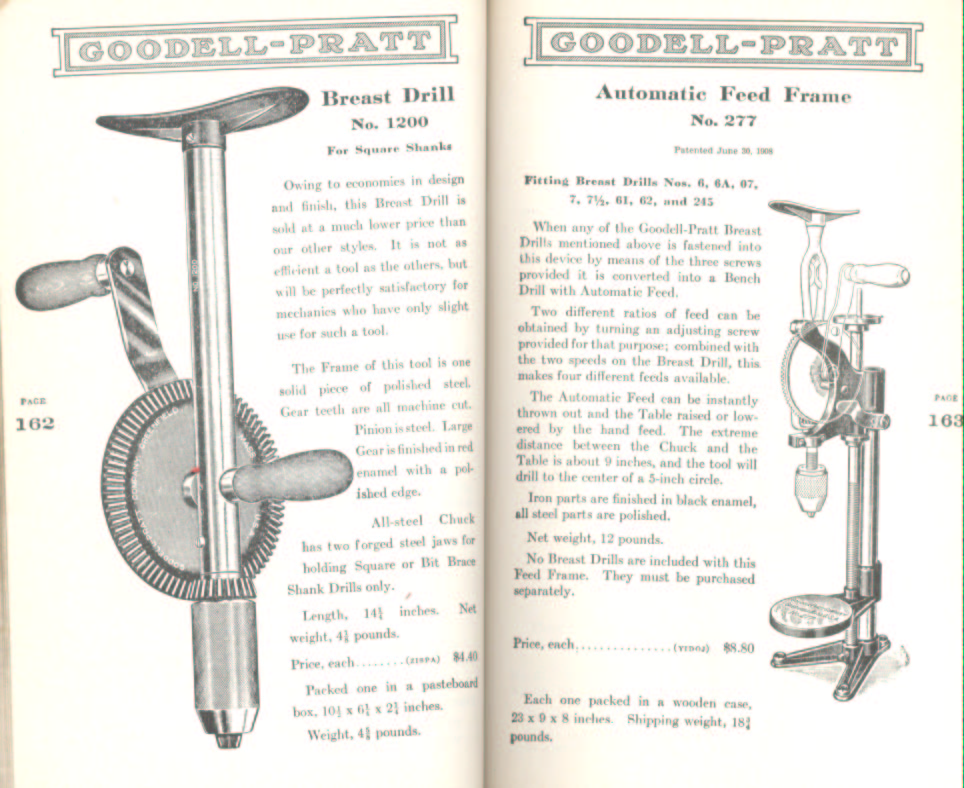 Goodell Pratt Breas Drill # 1200 Feed Frame # 277
