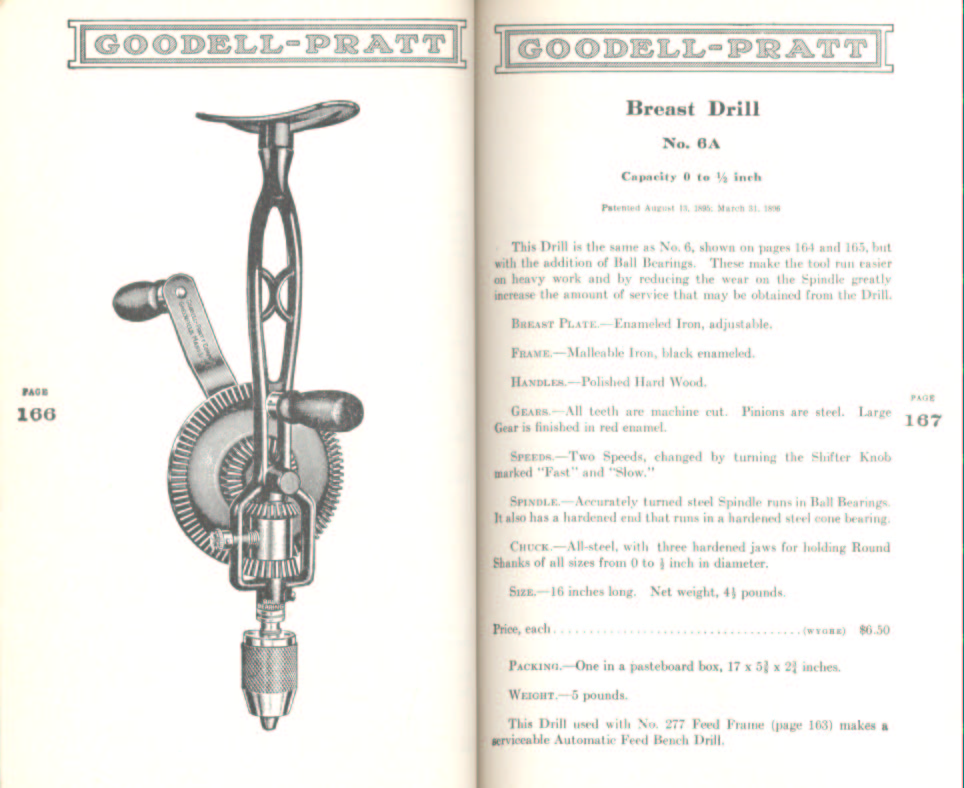 Goodell Pratt Breast Drills # 6 A
