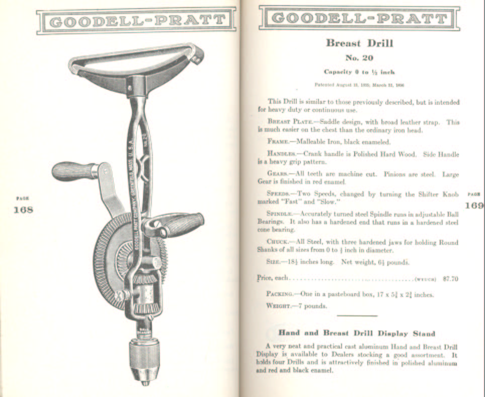 Goodell Pratt Breast Drills # 20