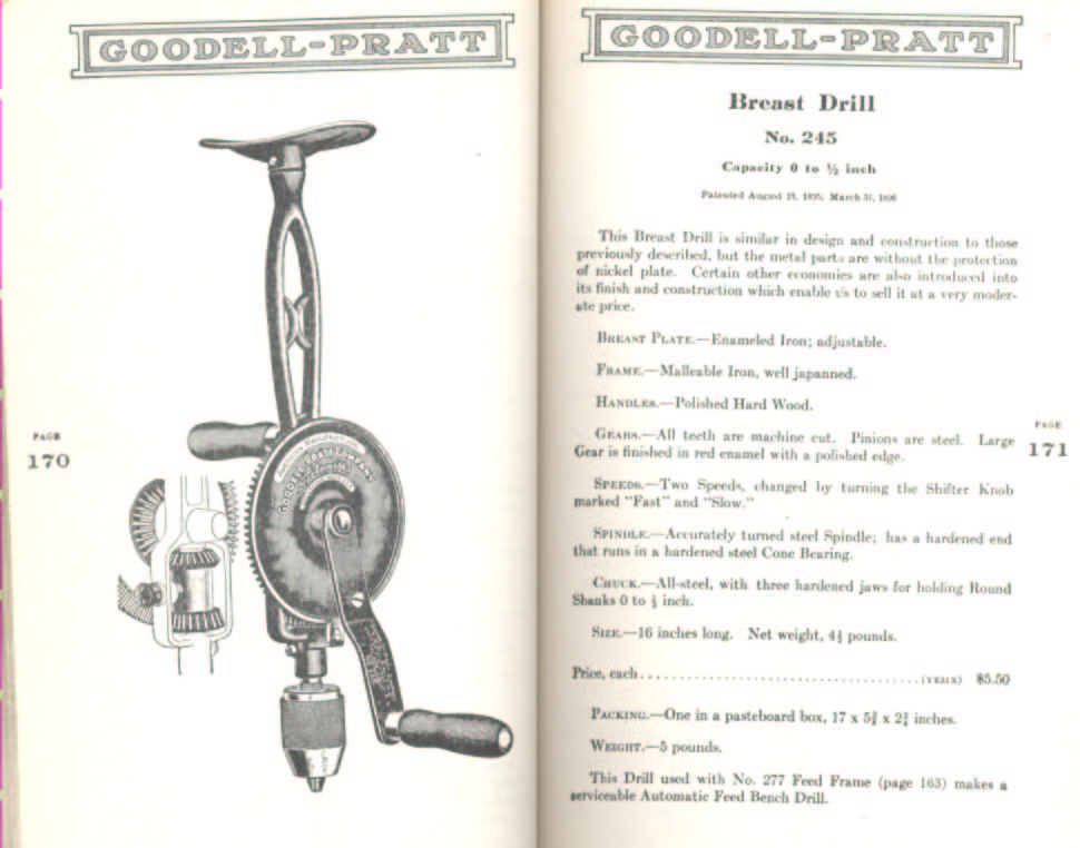 Goodell Pratt Breast Drill # 245