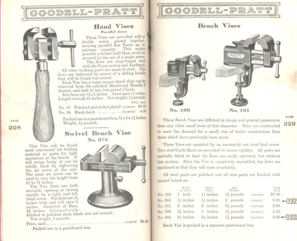 Goodell Pratt Hand and Bench Vise