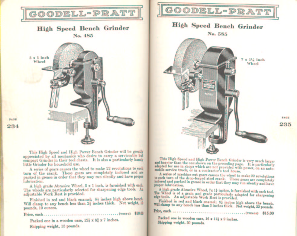 Goodell Pratt High Speed Bench Grinder