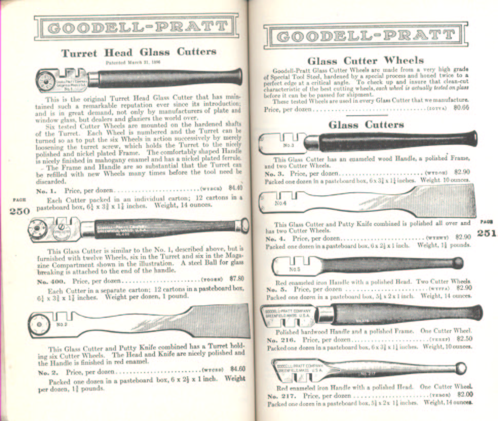 Goodell Pratt Glass Cutters and Wheels