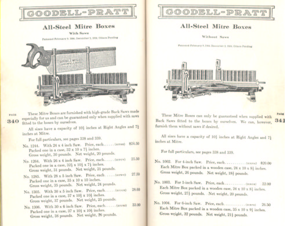 Goodell Pratt All Steel Mitre Box