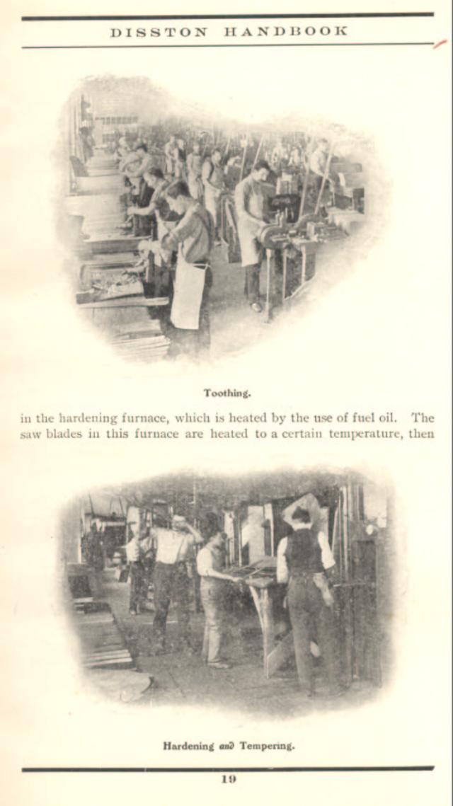 Disston Toothing, Hardening and Tempering Process