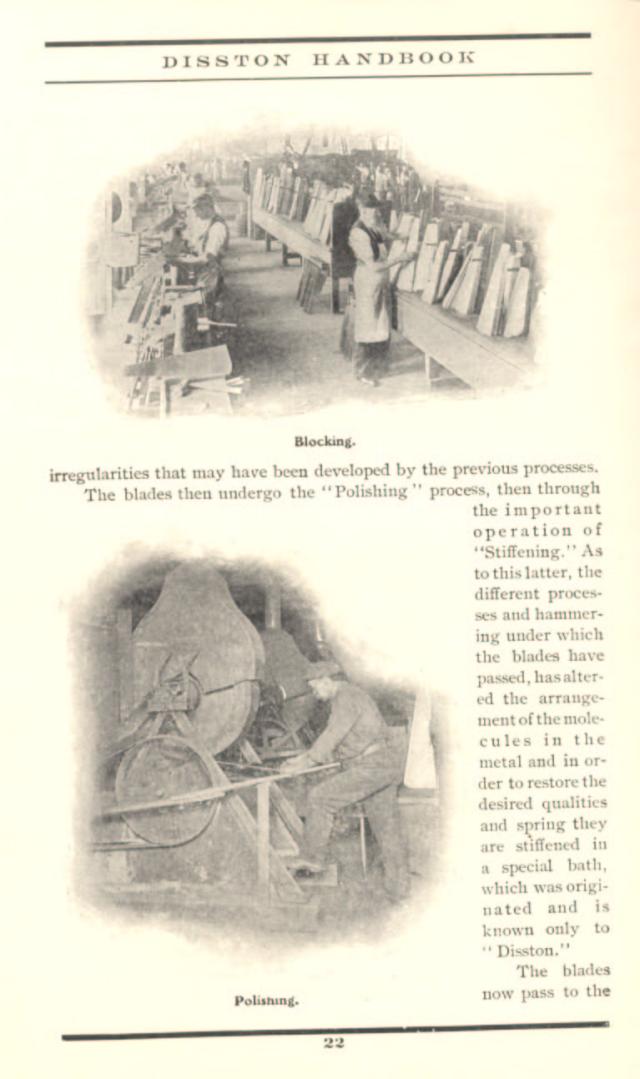 Disston Blocking and Polishing Process 