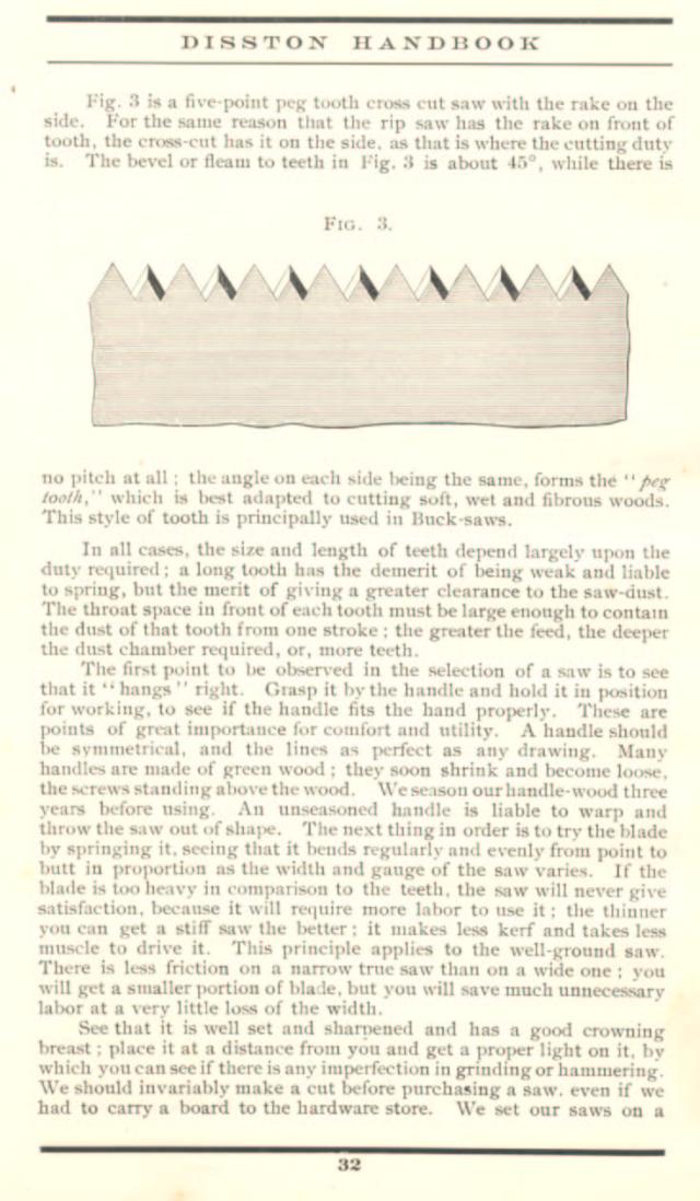 1912 Disston Cross Cut Hand Saws