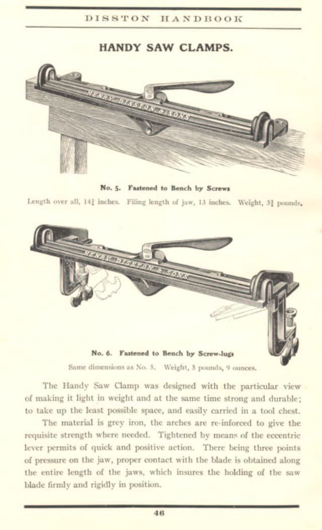 1912 Disston Handy Saw Clamps