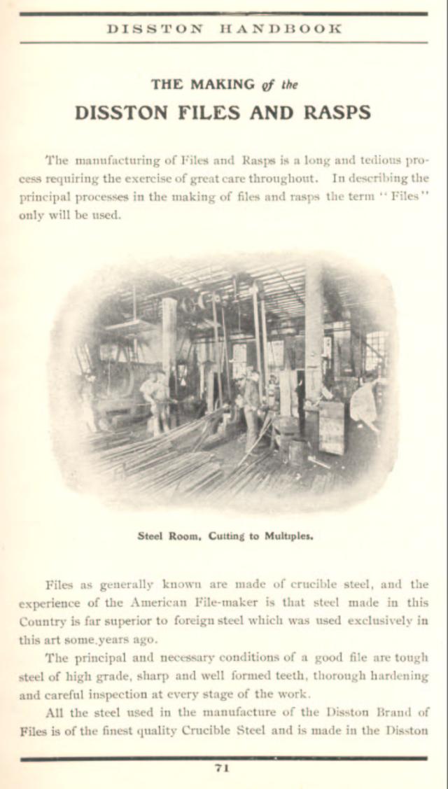 The Making of the Disston Files & Rasps 1912