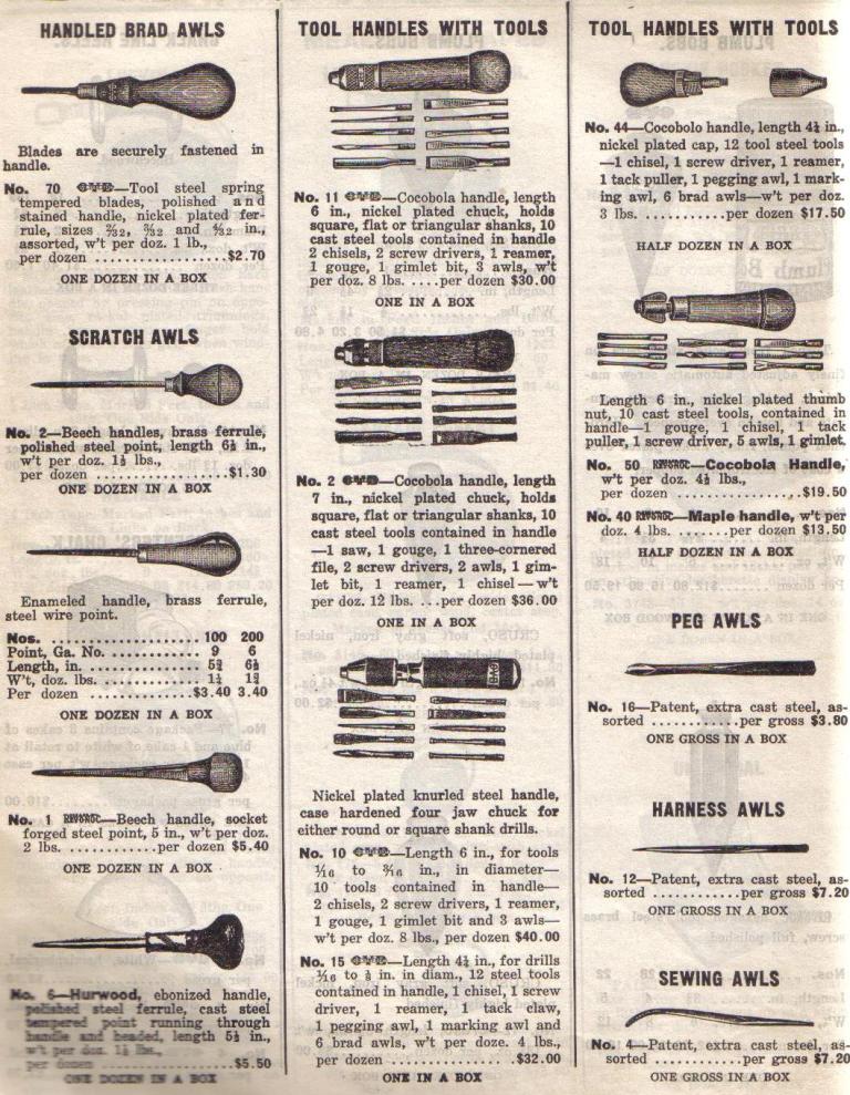 OVB Tool Handles with Tools and Awls