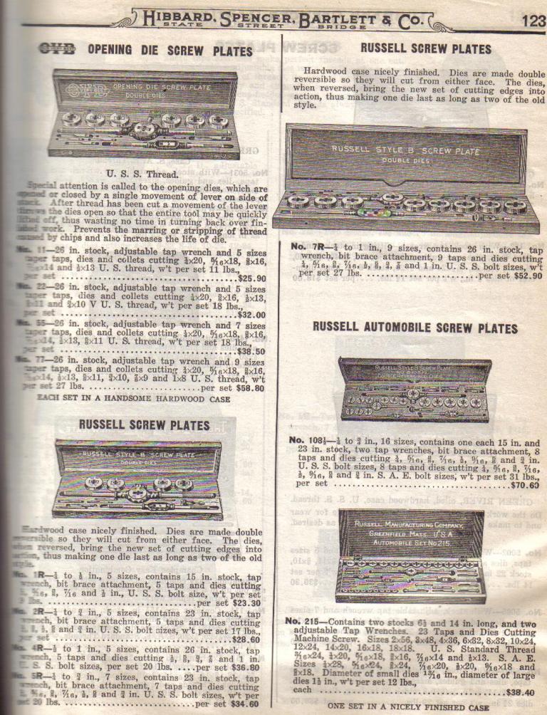 Our Very Best, Russell Screw Plate Sets