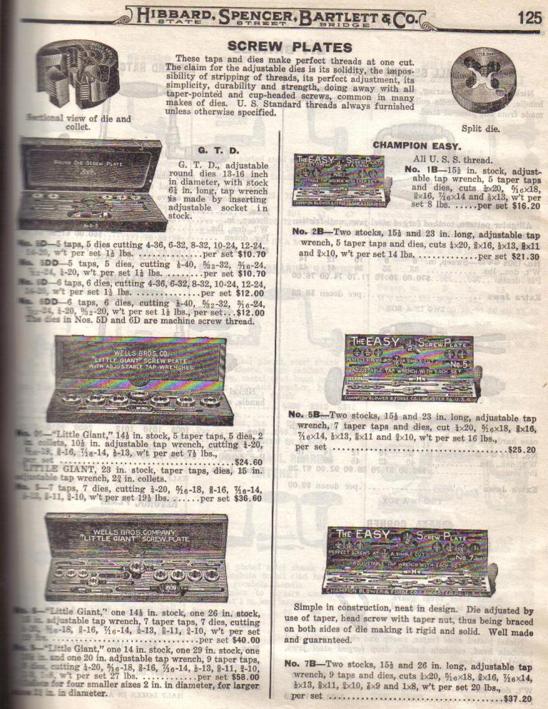 G.T.D. Wells Bros. Champion Screw Plate Sets