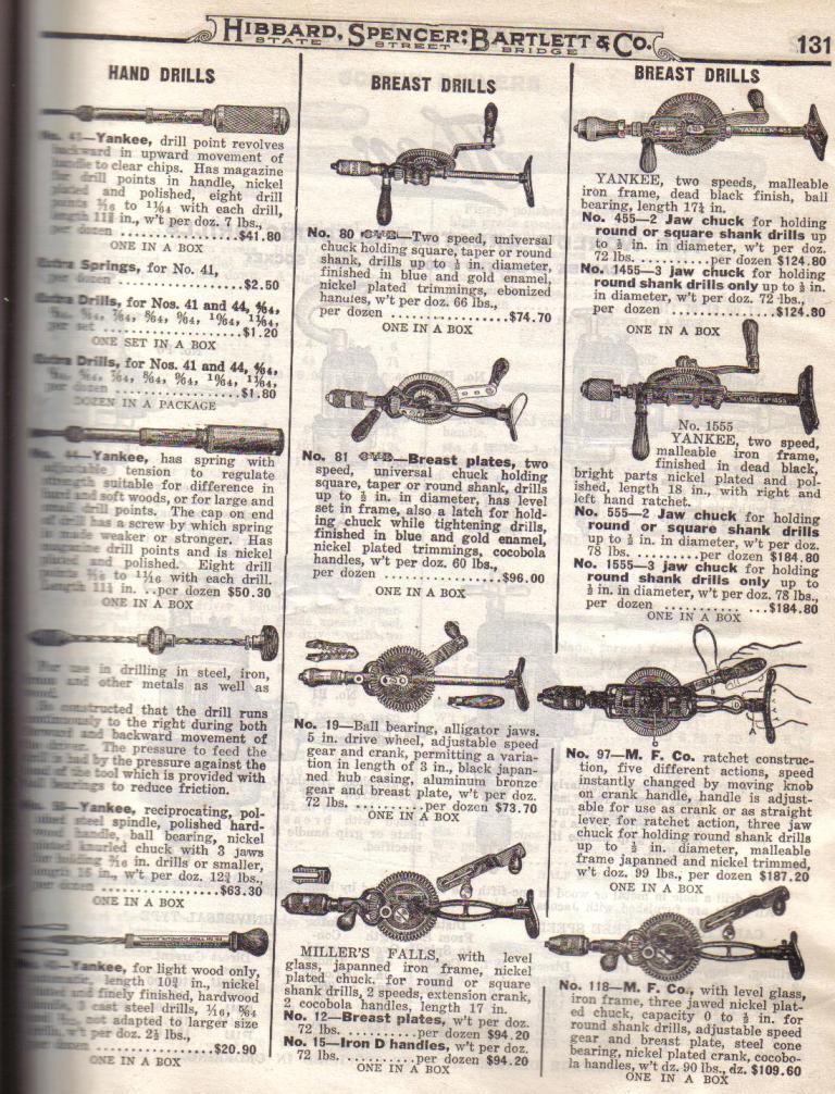 OVB, Yankee, Millers Falls Hand & Breast Drill