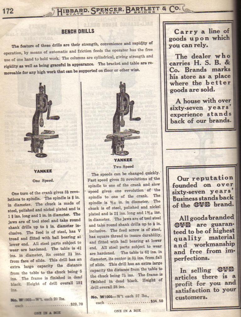 Yankee One and Two Speed Bench Drill