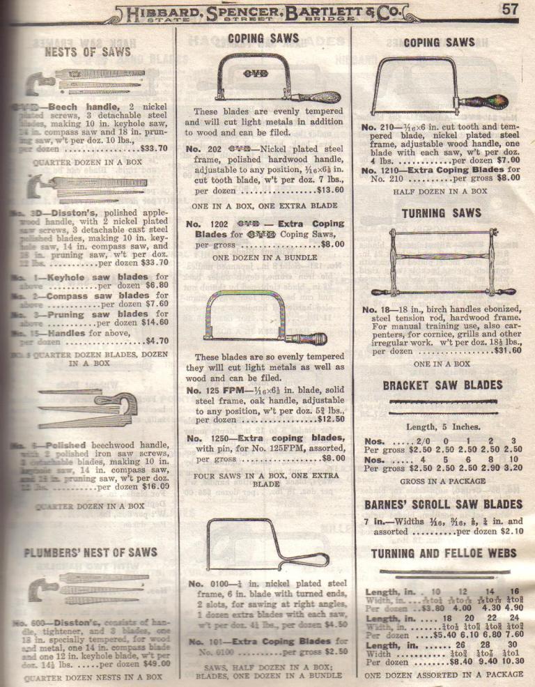 OVB Nest of Saws, Coping Saws