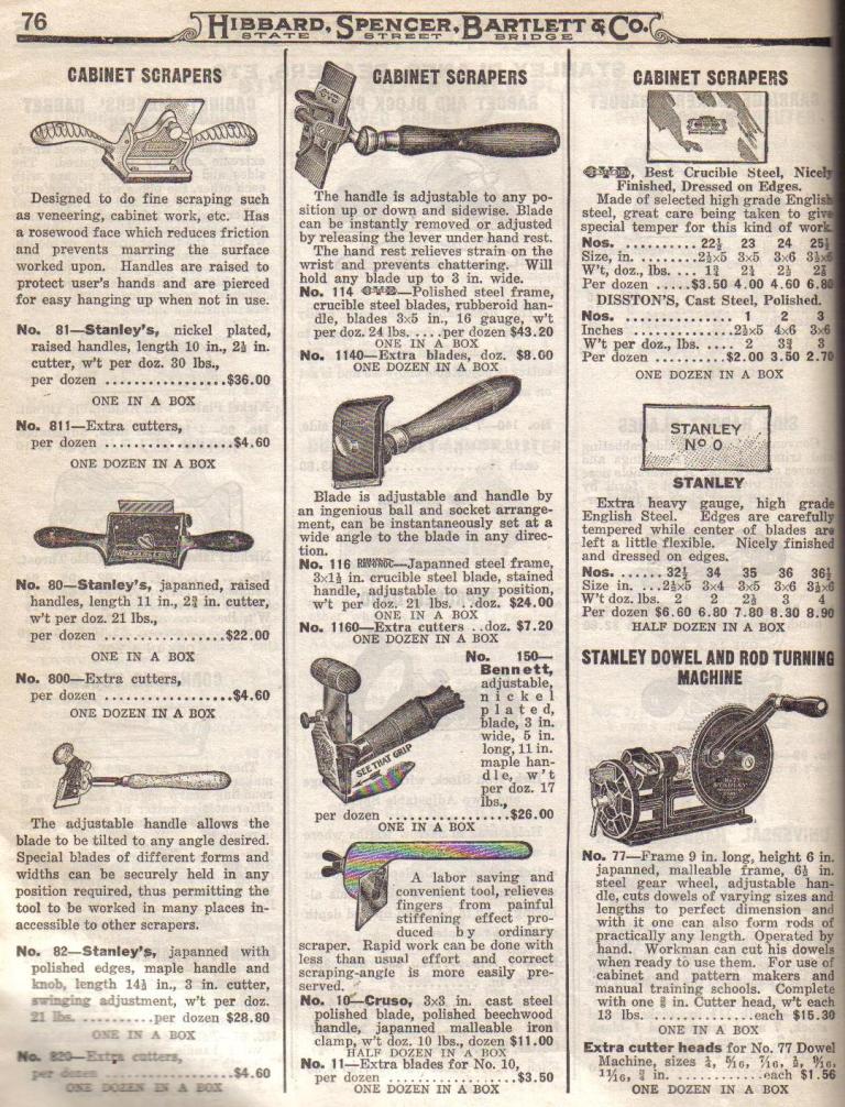 Stanley Cabinet Scraper Dowel and Rod Machine