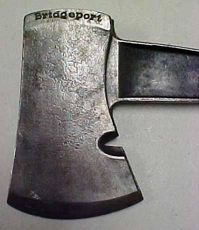 BRIDGEPORT mark stamped on head of hatchet