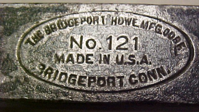 Bridgeport 121 mark on hatchet tomahawk