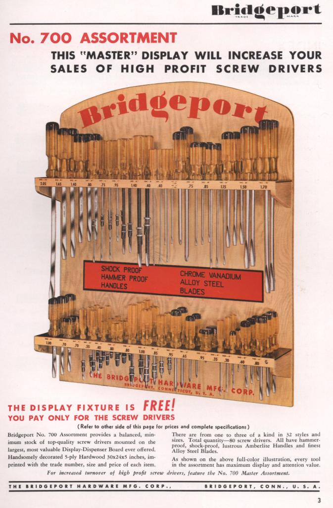 Bridgeport no. 700 screwdriver catalog page 3 