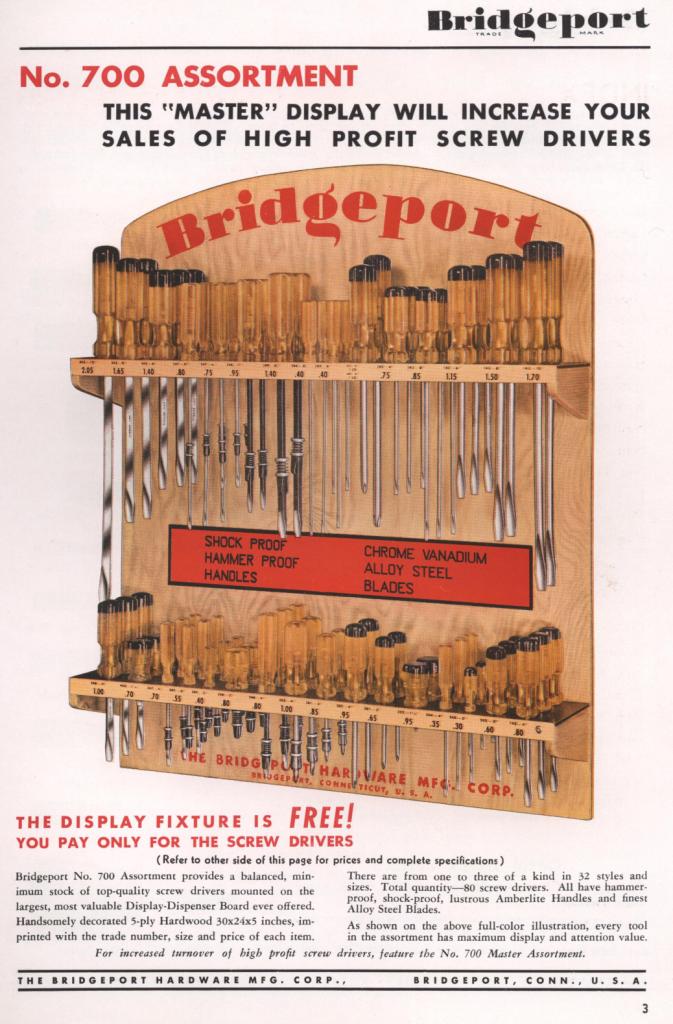 Bridgeport no. 700 screwdriver catalog page 3
