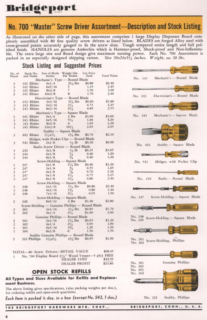 Bridgeport screw drivers #53 catalog page 4