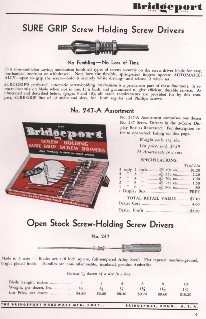 Bridgeport screwdrivers #53 catalog page 9 