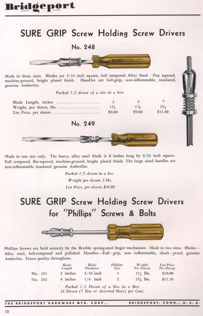 Bridgeport screwdrivers #53 catalog page 10 