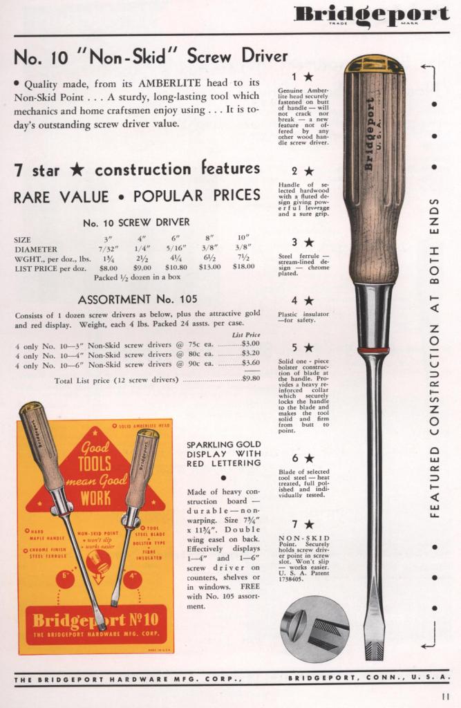 Bridgeport screwdriver 1953 catalog page 11