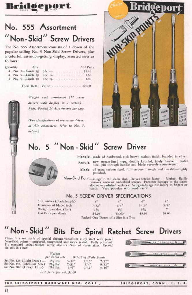 Bridgeport screwdriver 1953 catalog page 12