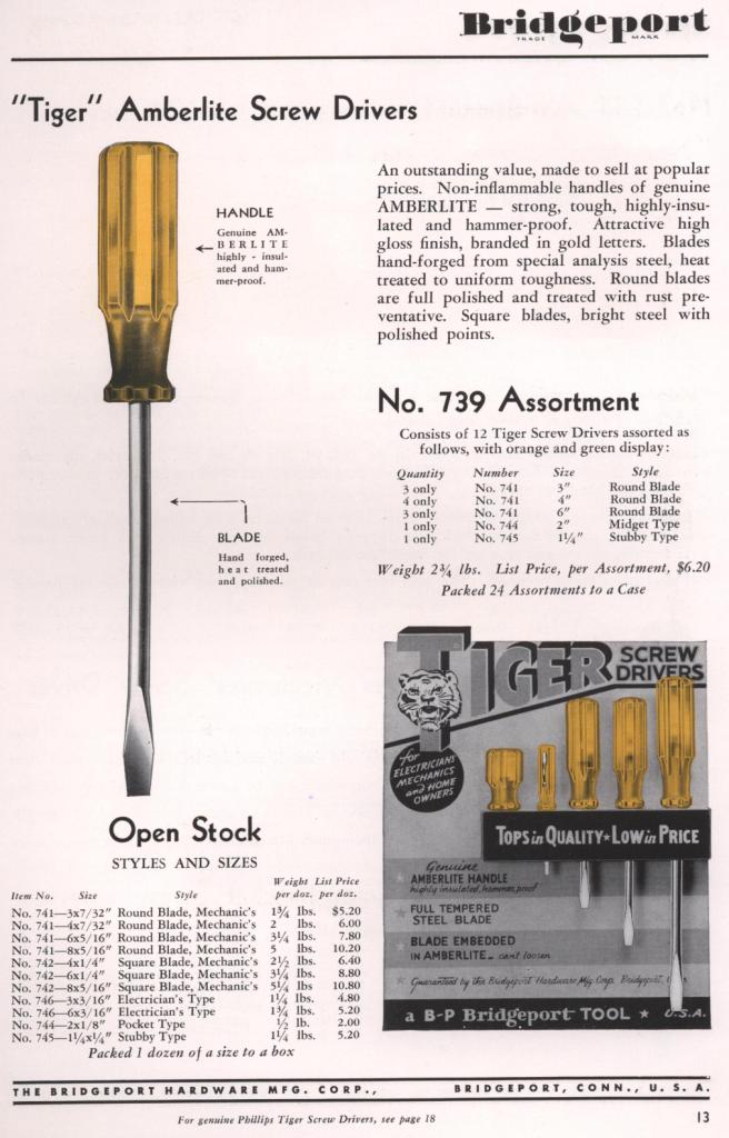 Bridgeport screwdriver 1953 catalog page 13