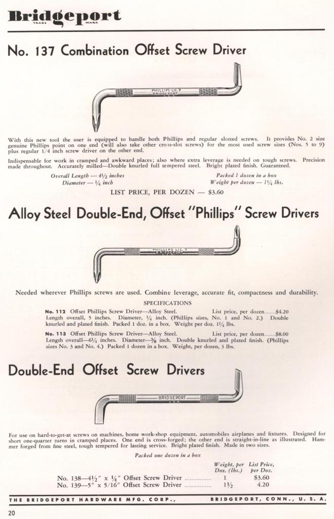 Bridgeport screwdriver 1953 catalog page 20