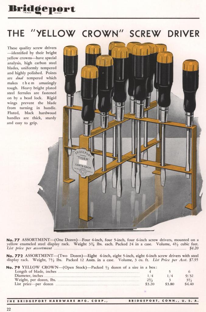 Bridgeport screwdriver 1953 catalog page 22
