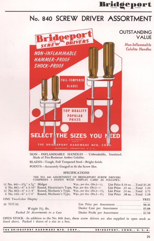 Bridgeport screwdriver 1953 catalog page 25
