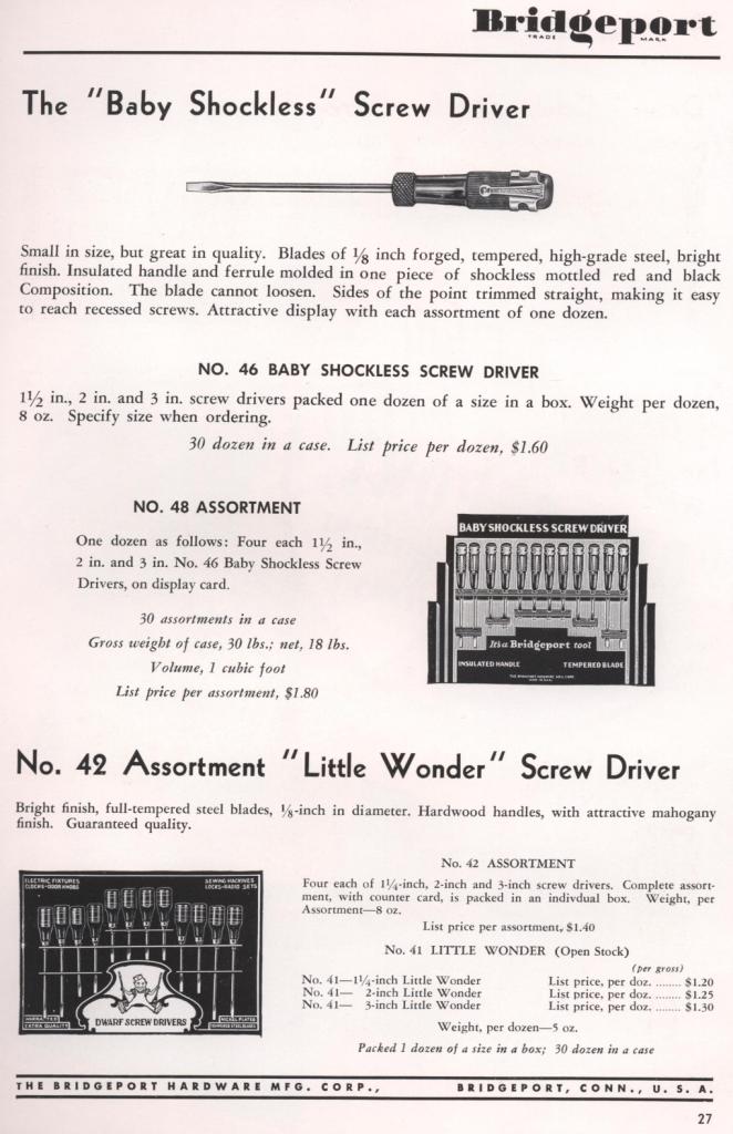 Bridgeport screwdriver 1953 catalog page 27