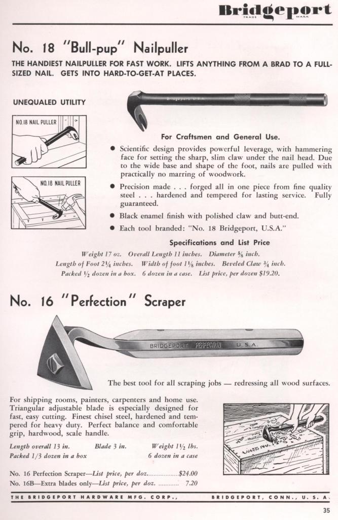 Bridgeport bull pup nail puller perfection scraper