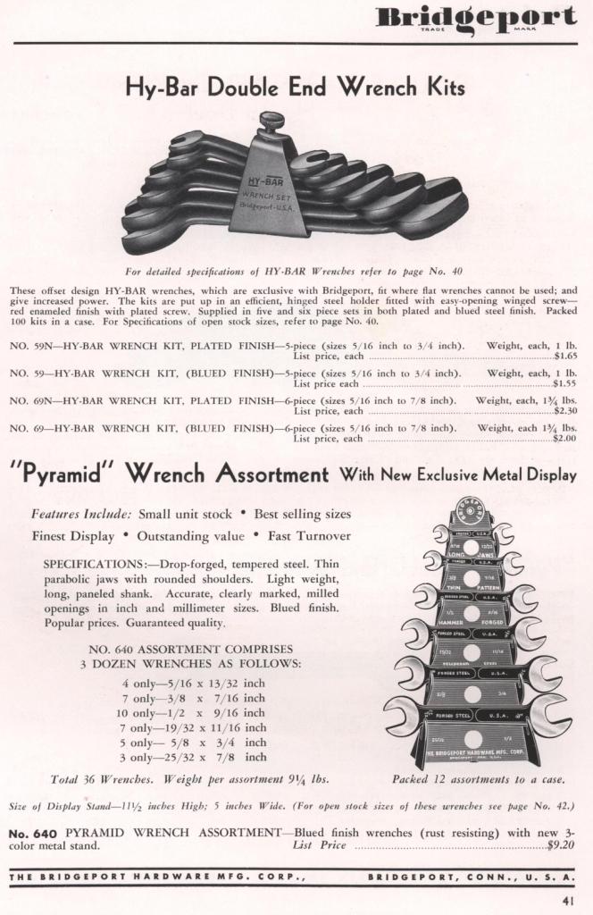 Bridgeport Hy-Bar wrench 1953 catalog page 41