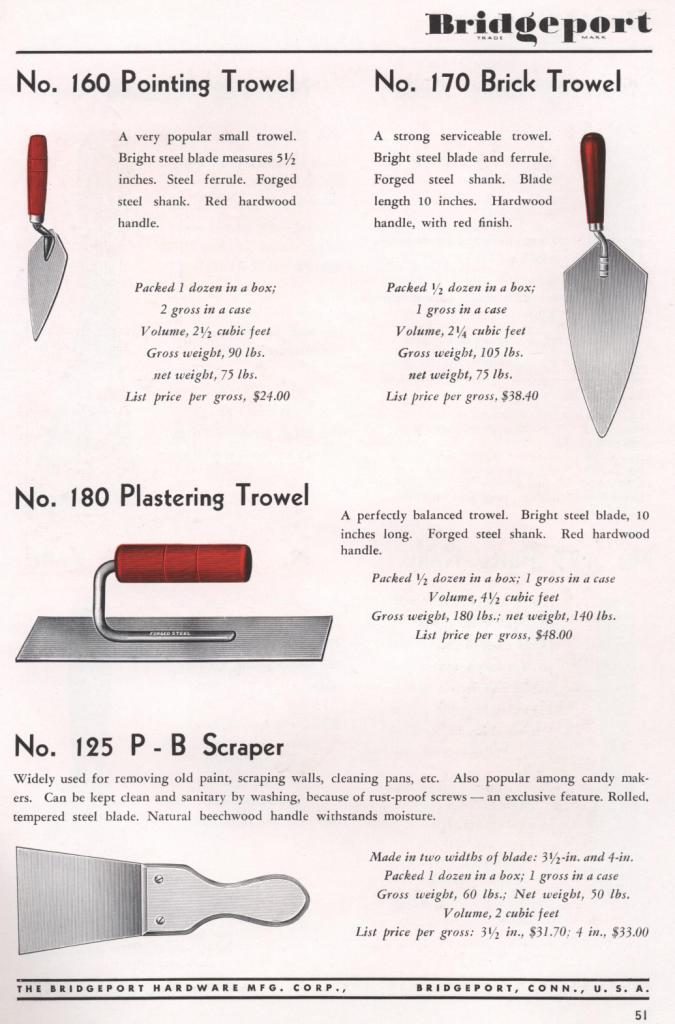Bridgeport trowel and scraper page 51